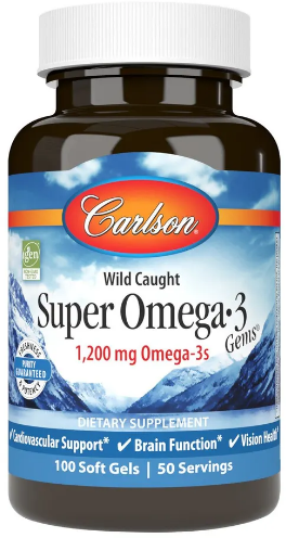 Carlson Labs Wild Caught Super Omega-3 Gems 600 mg( Супер Омега 3 в капсулах)-100 капс.