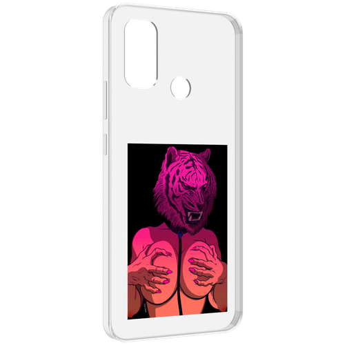 Чехол MyPads тигр с секретом женский для UleFone Note 10P / Note 10 задняя-панель-накладка-бампер