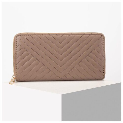 фото Кошелек жен 07-01-01 "геометрия", 19*2,5*9,5, 2 отд, д/карт, д/монет, бежевый 5367687 сима-ленд