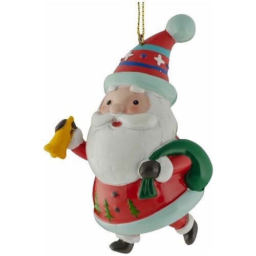 Елочная игрушка ErichKrause Санта глазурный 47731, многоцветный, 9 см