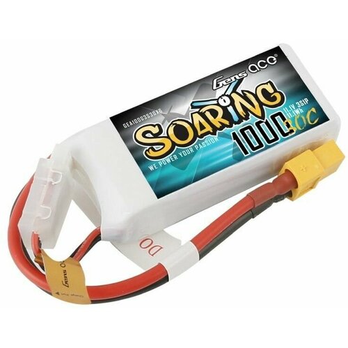 Аккумулятор GensAce Soaring 111V 3S1P 1000mAh 30C с разъемом XT60 BSR30C10003S 2290₽