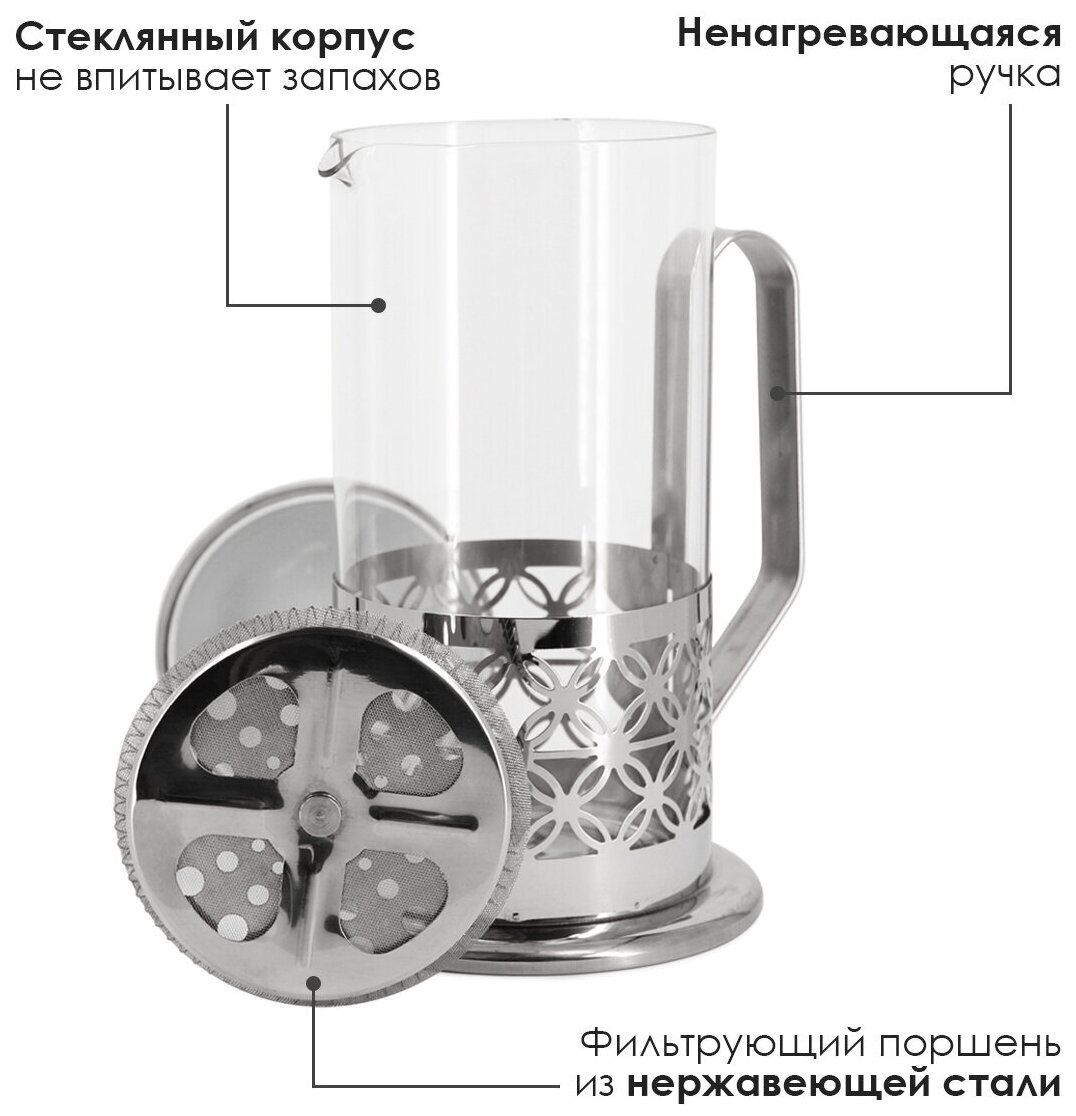 Френч-пресс 1000мл Rosenberg R-660035