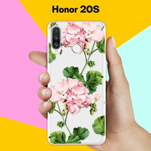 Силиконовый чехол Розовые цветы на Honor 20s силиконовый чехол на honor 20s фиолетовые цветы для хонор 20с