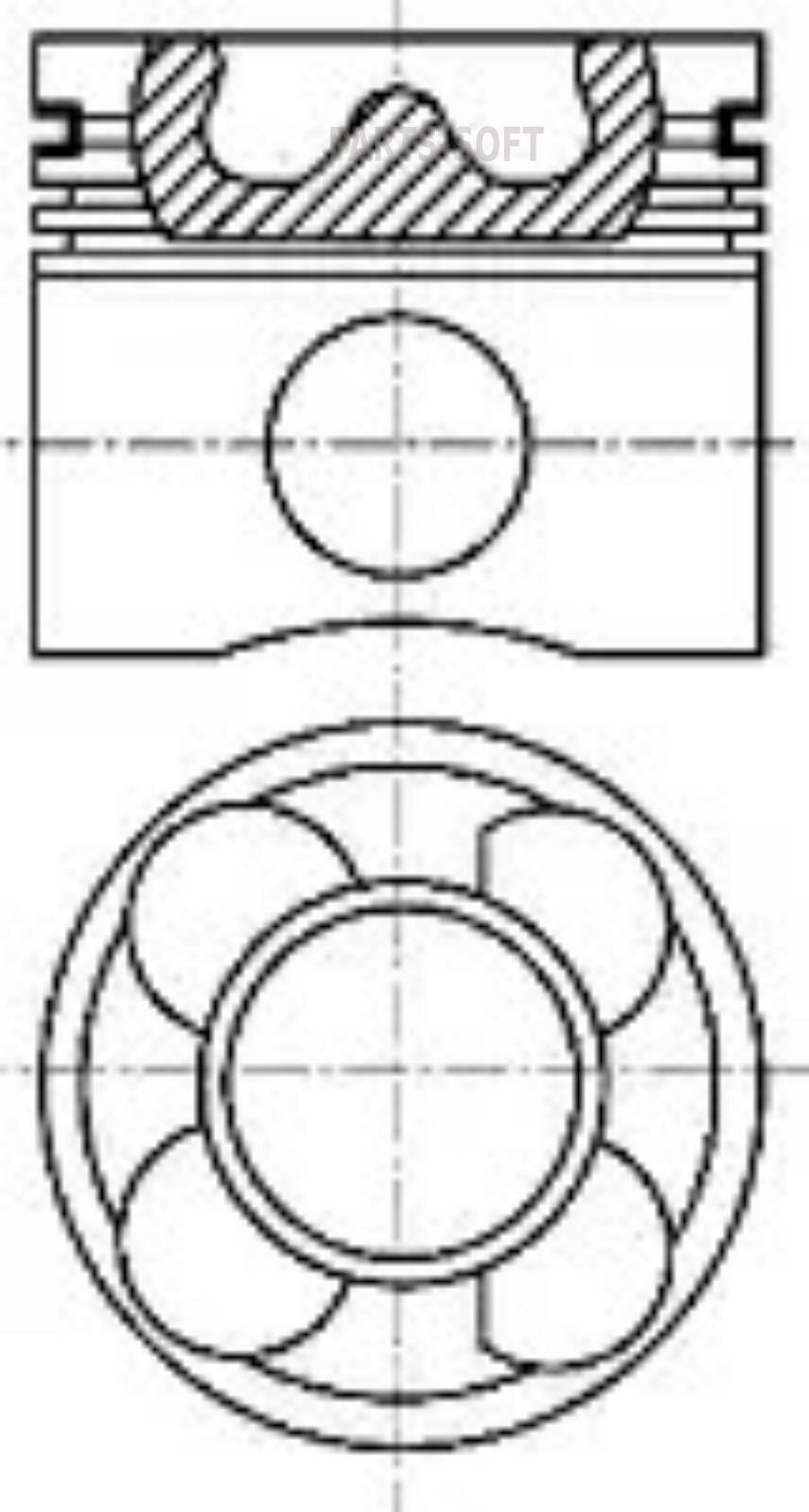 NURAL 87-114405-60 Поршень dm.84.00x3.0x2.0x2.0 +0.25 Цена за 1 шт