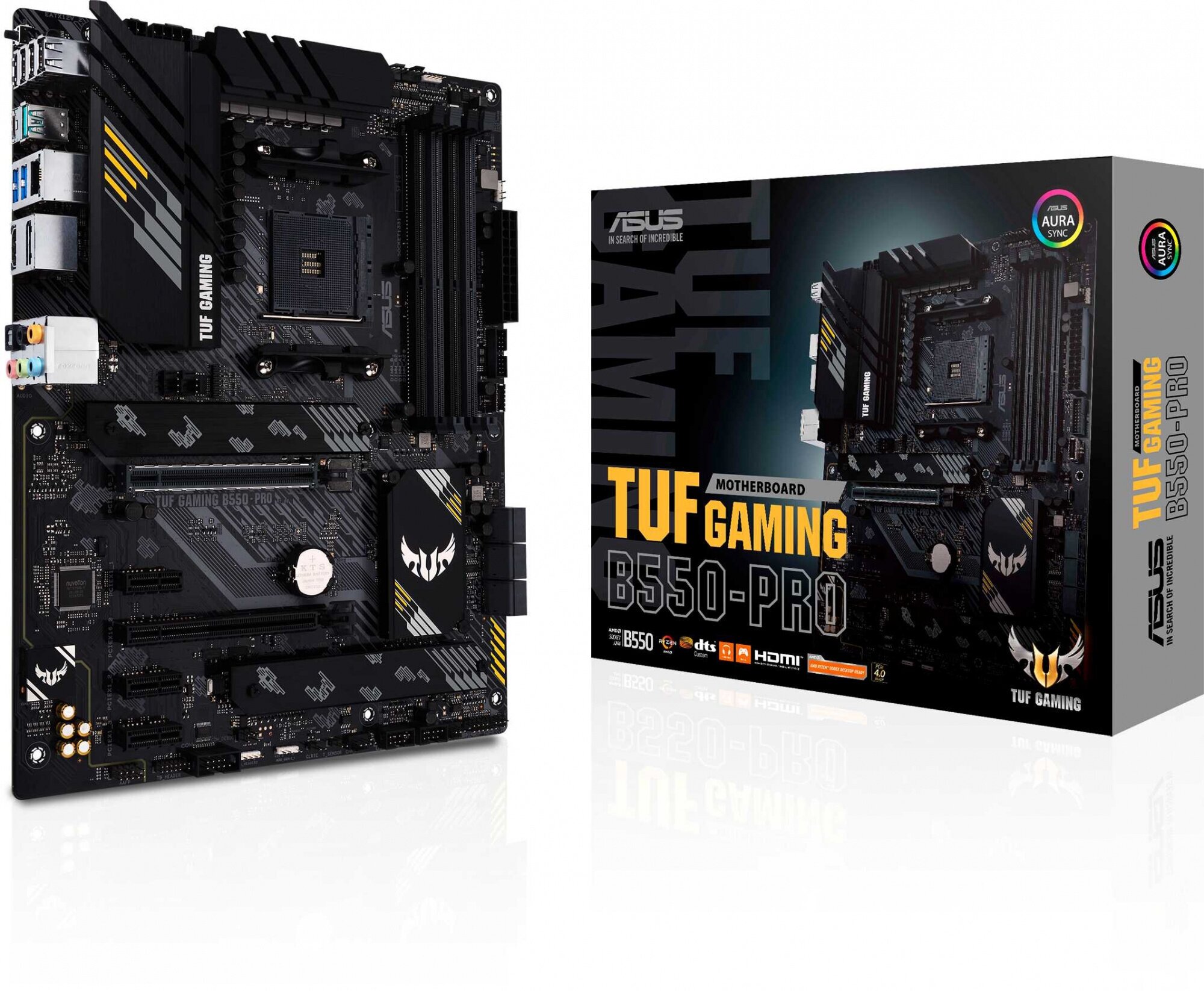 ASUS Материнская плата Asus TUF GAMING B550-PRO Soc-AM4 AMD B550 4xDDR4 ATX AC`97 8ch(7.1) 2.5Gg RAID+HDMI+DP TUF GAMING B550-PRO