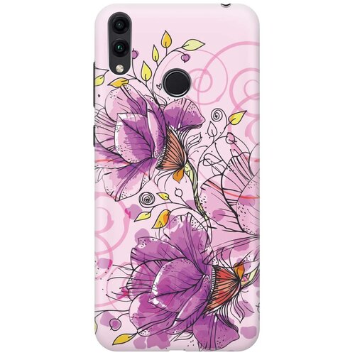 фото Re:paчехол - накладка artcolor для honor 8c с принтом "розовые цвета"