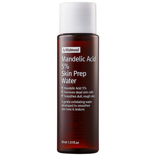 By Wishtrend Вода косметическая с миндальной кислотой Mandelic Acid 5% Skin Prep, 30 мл сыворотка для лица с миндальной кислотой likato professional ma 5% mandelic acidlсlactic acid face serum 30 мл