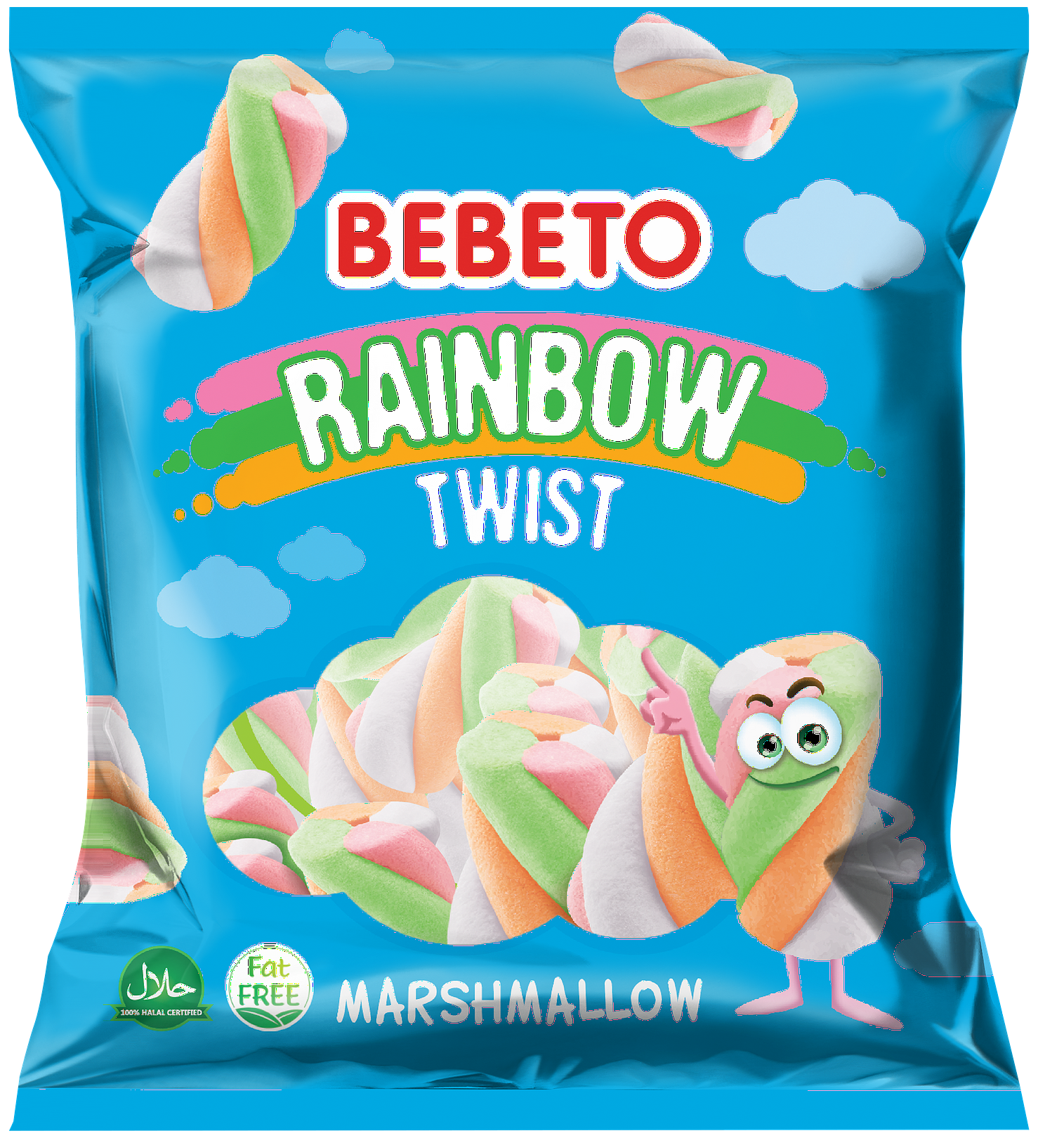 Суфле-маршмеллоу Bebeto Rainbow Twist вкус ванили (лента) 60г Турция - фотография № 7