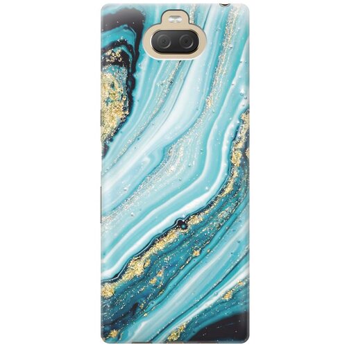 фото Cиликоновый чехол на sony xperia 10 plus / xa3 ultra / сони иксперия 10 плюс с принтом "green marble" gosso