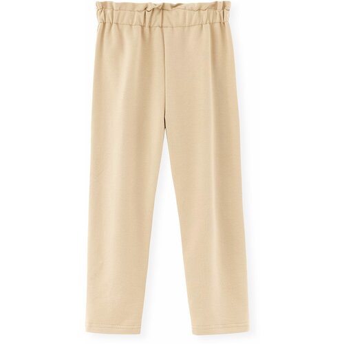 фото Школьные брюки bell bimbo, демисезон/лето, нарядный стиль, пояс на резинке, размер 80, бежевый