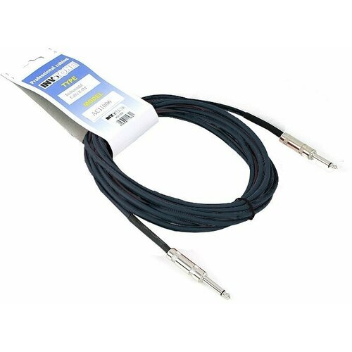 Invotone ACI1006/BK - инструментальный кабель, 6.3 mono Jack-6.3 mono Jack 6 м (черный) invotone aci1002b инструментальный кабель mono jack 6 3 mono jack 6 3 длина 2 м синий
