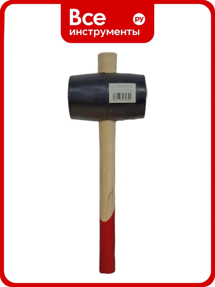 Киянка резиновая Monolit, 680 г, черная резина, деревянная рукоятка 2011