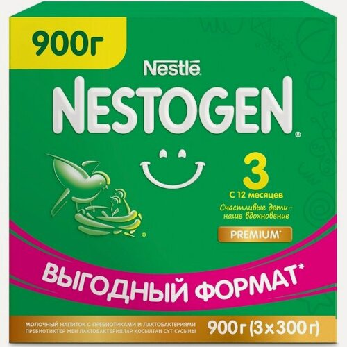Изображение товара Молочный напиток Nestogen ® (Нестожен) 3 С пребиотиками И лактобактериями L.REUTERI с 12 мес 900 г