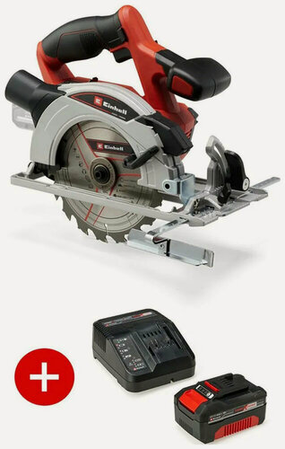 Изображение товара Пила циркулярная аккумуляторная Einhell PXC TE-CS, 18/165-1 Li, 4 Ач, 18В + ЗУ 3А (4331207SET)