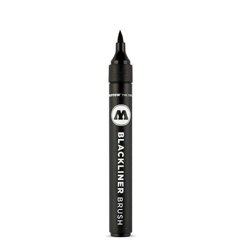 Маркер кисть для каллиграфии и леттеринга MOLOTOW BLACKLINER BRUSH 703212