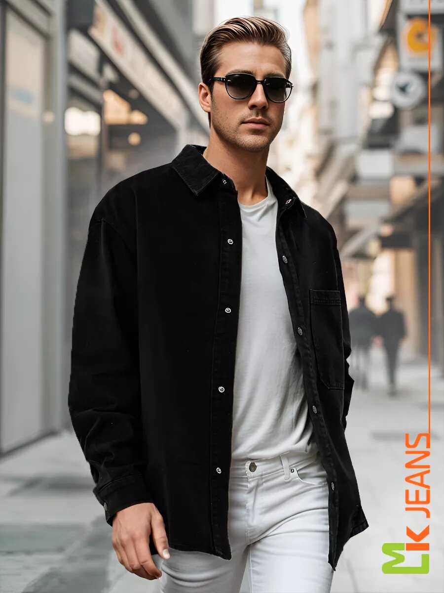 Рубашка MkJeans Oversize, размер L, черный
