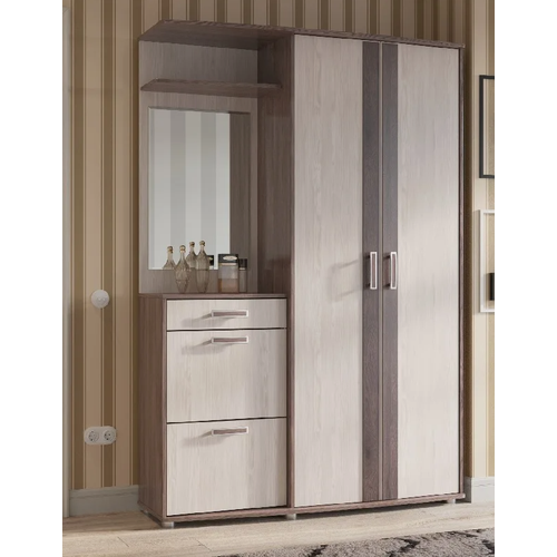 Прихожая МФ-Купе Медея, размеры 147х36х209 цвет ЛДСП бодега темный-бодега светлый