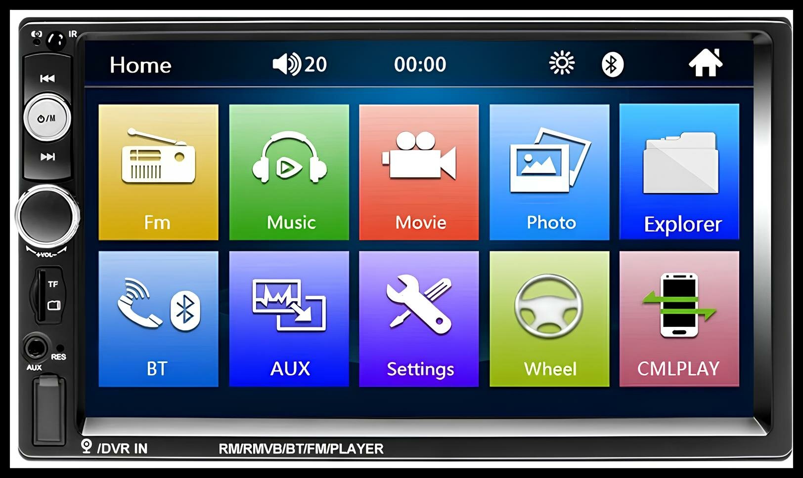 Автомагнитола сенсорная 7" 2DIN (Bluetooth, USB, AUX, Mirror Link) / 2 дин магнитола / с блютуз /