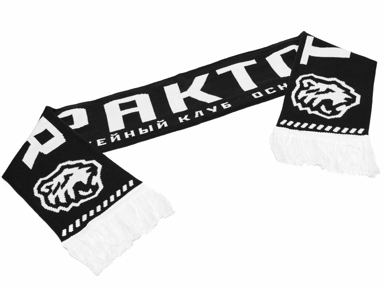 Шарф Atributika & Club ХК Трактор для взрослых и детей,120х16.5 см, универсальный, черный