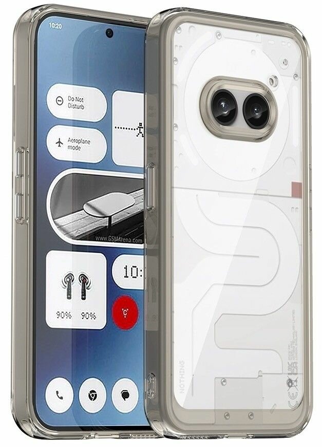 Чехол на Nothing Phone 2a пластиковый с силиконовой окантовкой серый