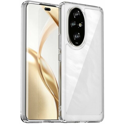 фото Чехол на honor 200 pro пластиковый с силиконовой окантовкой прозрачный new case