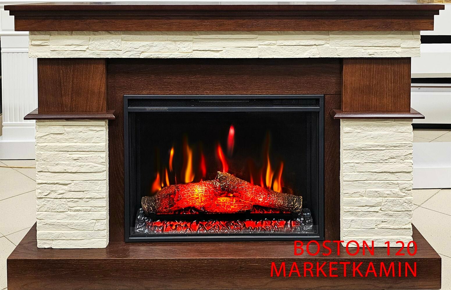 Электрокамин BOSTON 120 (Бостон) LED-очаг 23