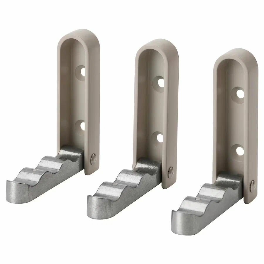 Складной крючок IKEA KLYKET, алюминий/бежевый. 3 шт. Крючок для одежды икеа клюкет