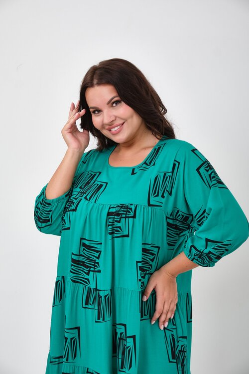 Платье женское летнее ,оверсайз/ 54-58 единый размер,длинное, макси, зеленое