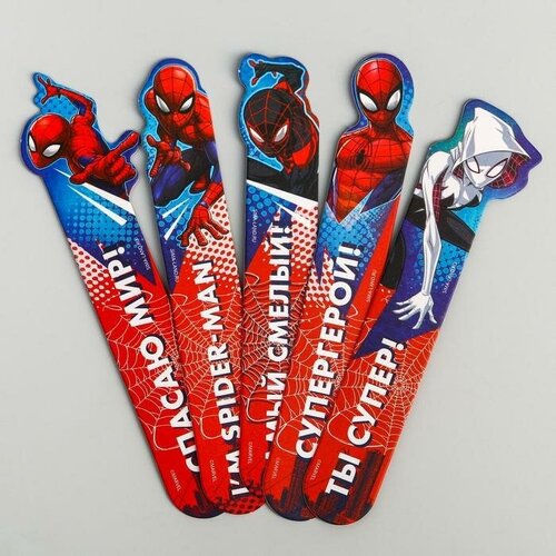 фото Набор открыток-закладок "супергерой", человек-паук, 5 шт. marvel
