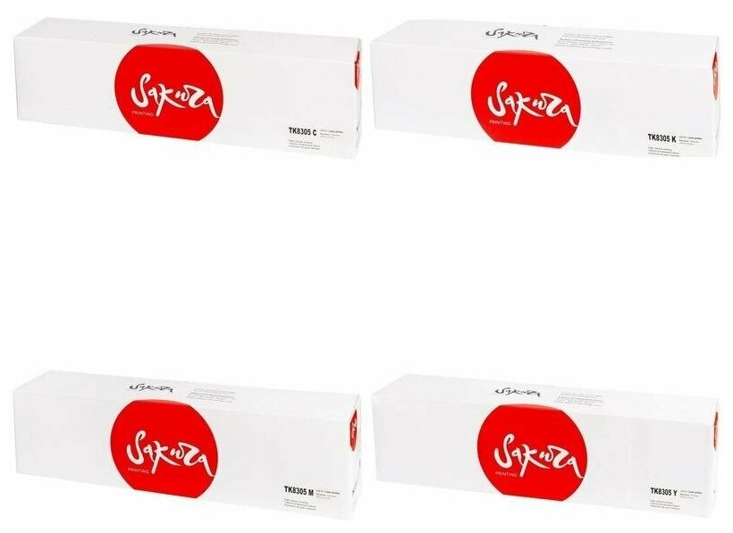 Sakura Картриджи комплектом совместимые Сакура Sakura SATK8305-CMYK TK-8305Y, TK-8305M, TK-8305C, TK-8305K