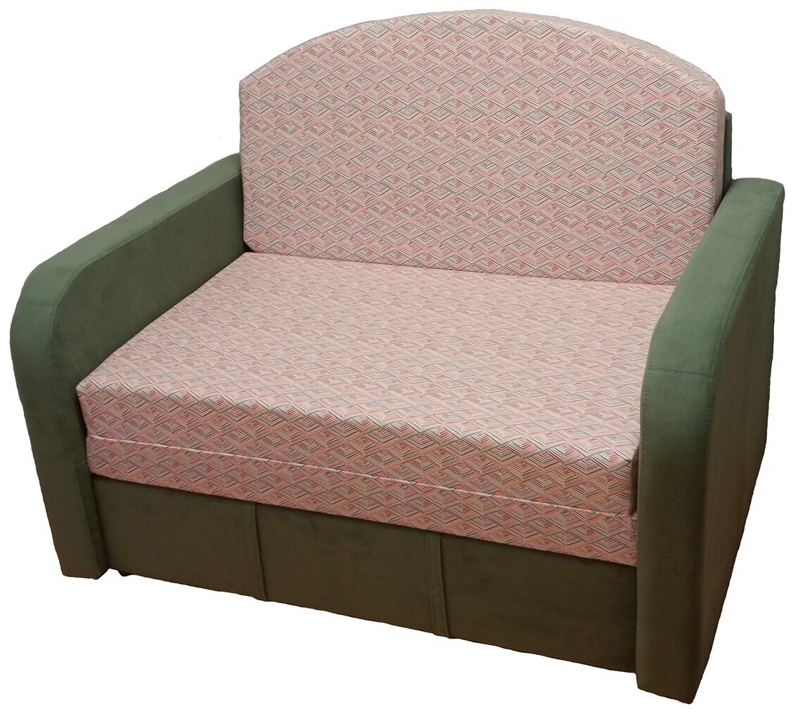 Раскладной диван-кровать StylChairs Соня, обивка: велюр, цвет: абстракция/зеленый