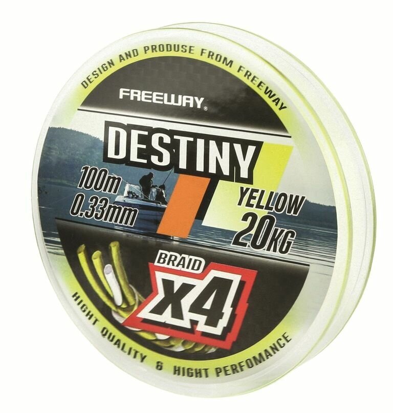 Шнур плетеный FWx4 DESTINY YELLOW 013 LB10 45kg