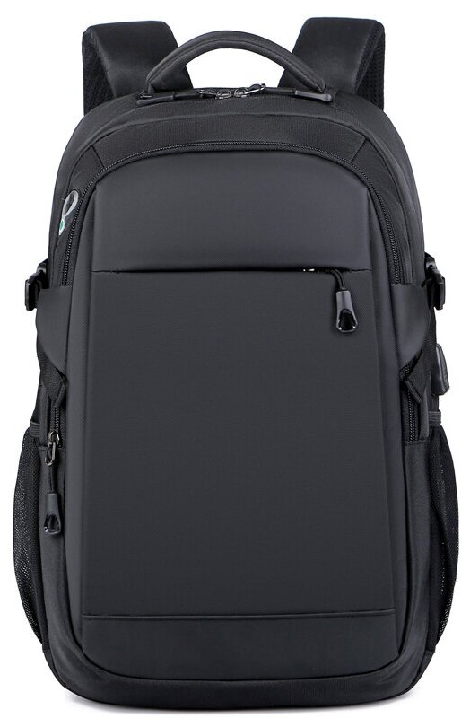 Рюкзак мужской универсальный с USB зарядкой для телефона, цвет черный
