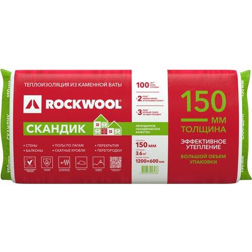 Утеплитель Rockwool лайт баттс скандик 150 теплоизоляция лайт баттс скандик rockwool 5 76м2