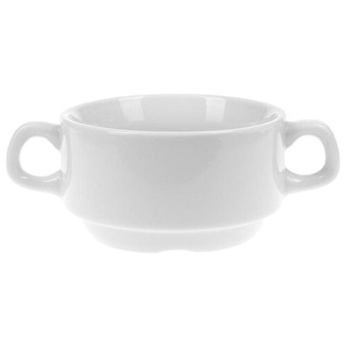 Чаша Collage для бульона с ручками, фарфоровая, белая, d=10cм 300мл (фк376)