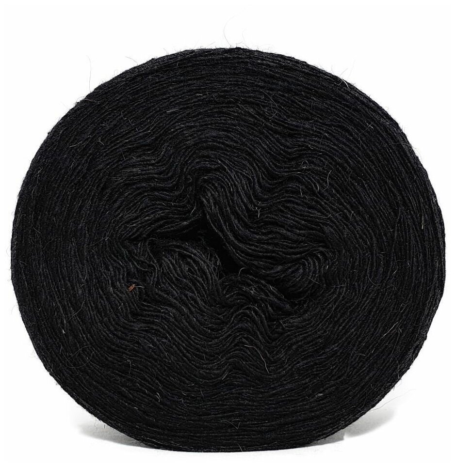 фото Пряжа Рассказовская Меринос, черный - 25, 95% мериносовая шерсть, 5% акрил, 2 мотка, 500 г, 700 м.