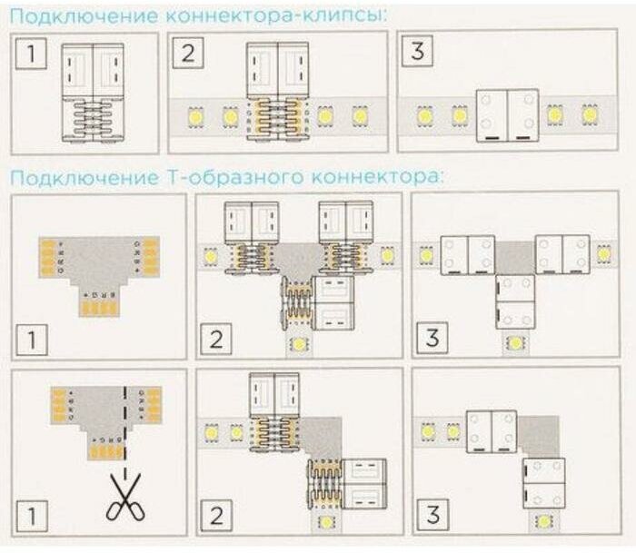 Набор соединяющих коннекторов Apeyron Electrics для RGB ленты, 10 мм, 3 шт - фотография № 3