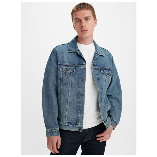 Джинсовая куртка Levi's, без капюшона, внутренний карман, размер M, синий