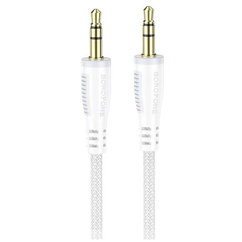 Кабель AUX, Jack 3,5mm(m) - Jack 3,5mm(m) Borofone BL14, 2.0м, цвет: белый аудиокабель borofone bl14 aux 3 5 мм 1 м черный