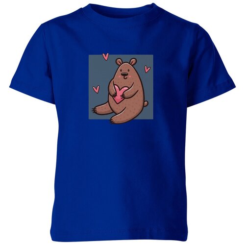 Футболка Us Basic, размер 4, синий мужская футболка милый медведь с сердечком любовь s черный