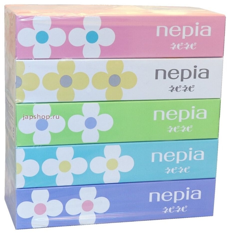 NEPIA nepi nepi mate - Бумажные двухслойные салфетки 150шт. ((спайка 5 пачек))