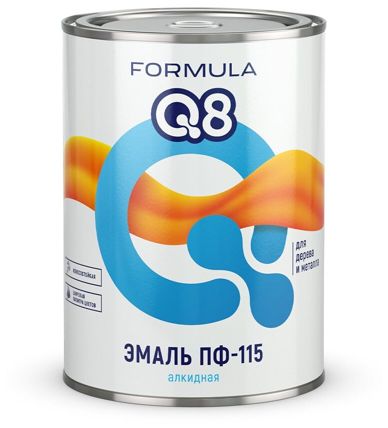 Эмаль ПФ-115 алкидная Formula Q8, глянцевая, 0,9 кг, желтая