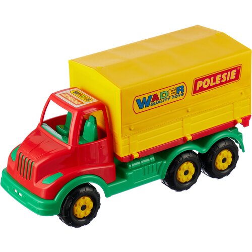 Грузовик Wader бортовой Муромец тентовый (44068), 42 см, желтый/красный/зеленый грузовик wader чип макси 53848 23 см синий желтый красный