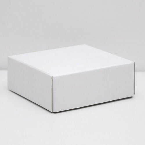 Коробка сборная без печати крышка-дно белая без окна 14,5 х 14,5 х 6 см 5 шт.