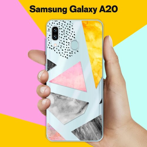 Силиконовый чехол Мраморные треугольники на Samsung Galaxy A20