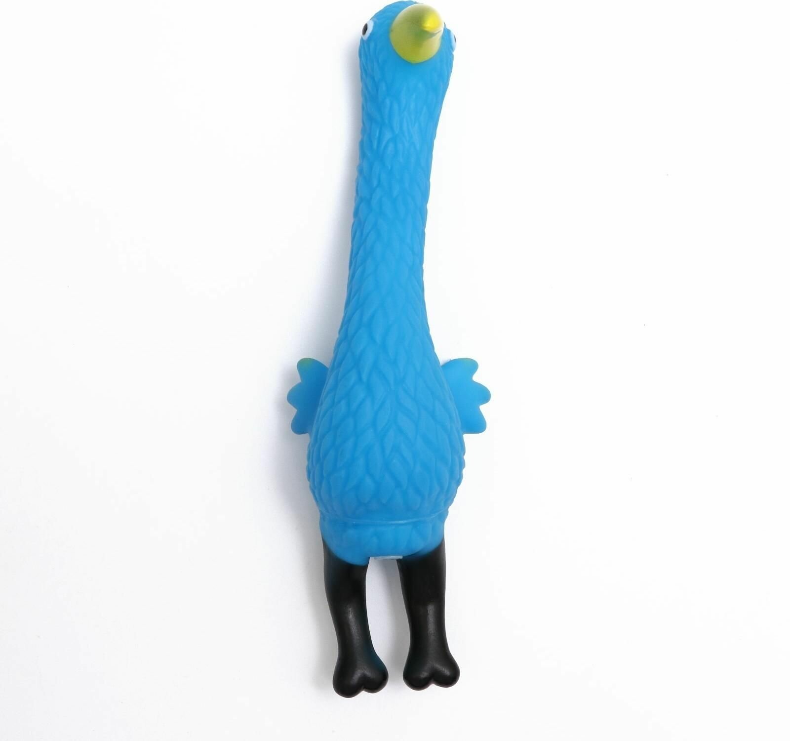 Пижон Игрушка пищащая "Фламинго" для собак, 22,5 см, голубая - фотография № 3