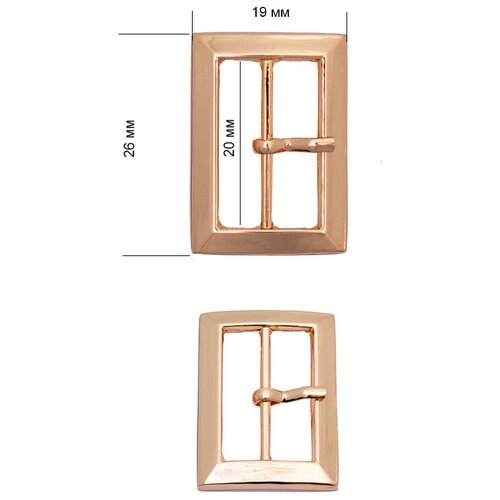 Пряжка металлическая TBY.5444 19х26мм, внутр. размер 20мм цв. золото уп.20шт