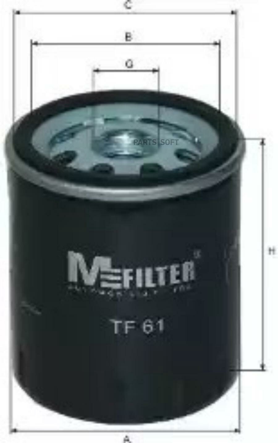 M-FILTER TF 61 TF 61_фиьтр масяный!\ Citroen C4 2.0 16V/C5 1.8 16V/3.0/2.2HDi 04>, Peugeot 407 1.8-2.2 04>, DAF