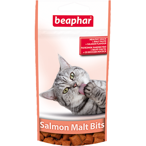 Beaphar Malt-Bits Подушечки для кошек с мальт-пастой + лосось, 35 г (3 штуки)