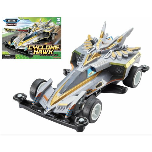 Трансформер YOUNG TOYS Tobot Super Racing Cyclone Hawk 301206, серый/желтый трансформер young toys tobot super racing commander universe 301203 красный